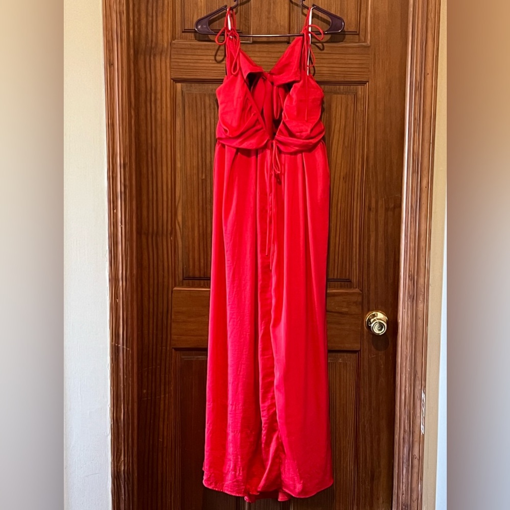 Lulus red satin cutout dress